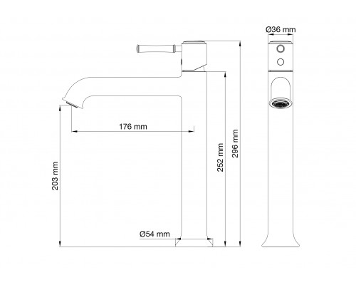 Смеситель для раковины высокий Wonzon & Woghand, Хром (WW-88019073-CR)