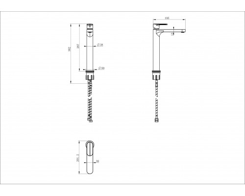 Заказать Смеситель для раковины высокий WONZON & WOGHAND, Брашированное золото (WW-H1034-BG) в магазине сантехники Santeh-Crystal.ru
