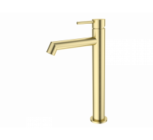 Смеситель для раковины высокий WONZON & WOGHAND, Брашированное золото (WW-H1064-BG)