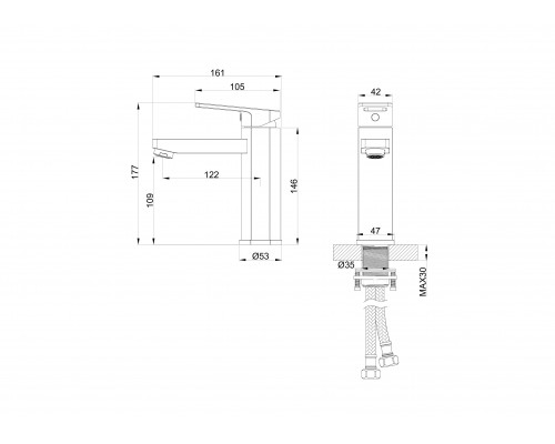 Заказать Смеситель для раковины WONZON & WOGHAND, Хром (WW-88139010-CR) в магазине сантехники Santeh-Crystal.ru
