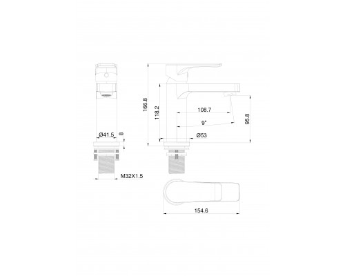 Заказать Смеситель для раковины WONZON & WOGHAND, Хром (WW-A40222-CR) в магазине сантехники Santeh-Crystal.ru