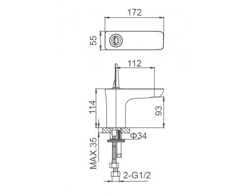Смеситель для раковины Wonzon & Woghand Shark, Хром (WW-48B1101-CR)