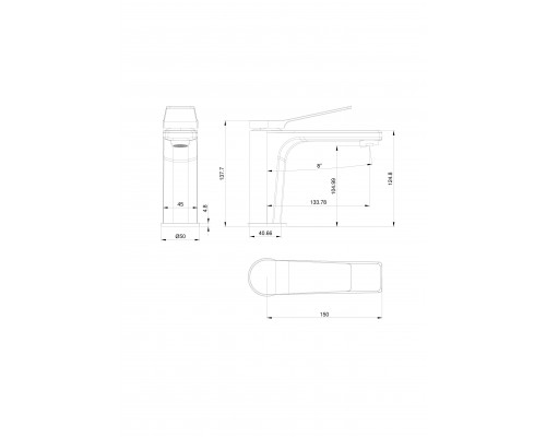 Заказать Смеситель для раковины WONZON & WOGHAND, Черный матовый (WW-XH-012-MB) в магазине сантехники Santeh-Crystal.ru