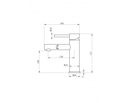 Смеситель для раковины WONZON & WOGHAND,  Брашированный никель (WW-H9089-BS)