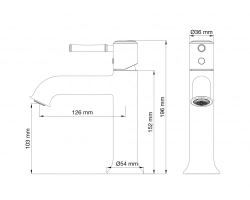 Смеситель для раковины Wonzon & Woghand, Черный матовый (WW-88018073-MB)