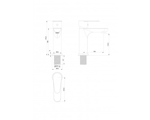 Купить Смеситель для раковины WONZON & WOGHAND, Брашированное золото (WW-A40202-BG) в магазине сантехники Santeh-Crystal.ru