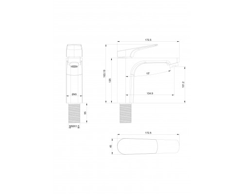 Купить Смеситель для раковины WONZON & WOGHAND, Брашированное золото (WW-A40492-BG) в магазине сантехники Santeh-Crystal.ru