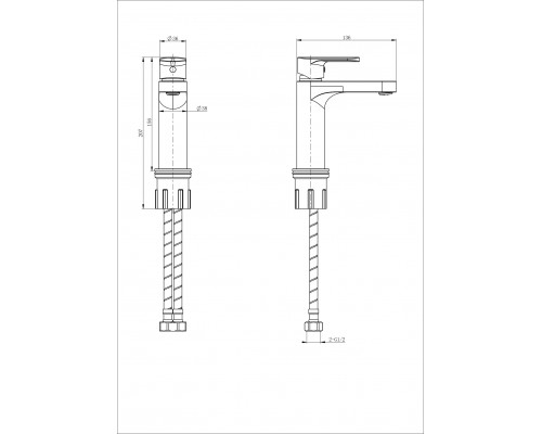 Смеситель для раковины WONZON & WOGHAND, Белый матовый (WW-H1032-MW)