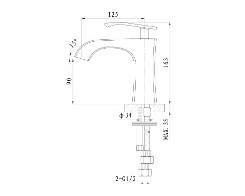 Смеситель для раковины Wonzon & Woghand Triumph, Хром (WW-561101-CR)