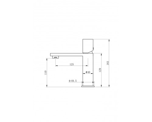 Смеситель для раковины WONZON & WOGHAND, Темный графит (WW-101-BGG)