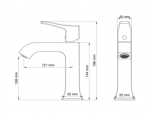 Смеситель для раковины Wonzon & Woghand, Брашированное золото (WW-88018072-BG)