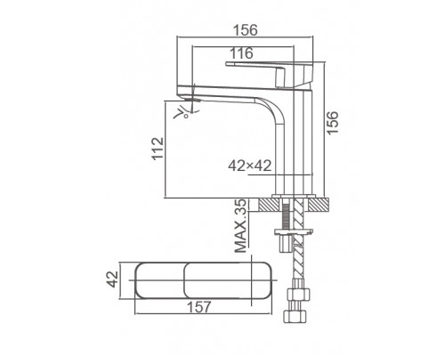 Смеситель для раковины Wonzon & Woghand Arnie, Хром (WW-691101-CR)