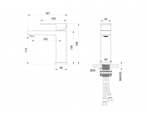 Заказать Смеситель для раковины WONZON & WOGHAND, Хром (WW-88139016-CR) в магазине сантехники Santeh-Crystal.ru