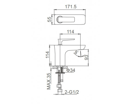 Смеситель для раковины Wonzon & Woghand Shark, Хром (WW-481101-CR)