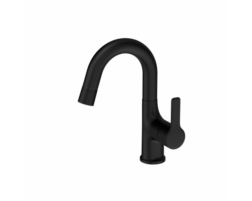 Купить Смеситель для раковины с выдвижным изливом WONZON & WOGHAND, Черный матовый (WW-FE01L212-MB) в магазине сантехники Santeh-Crystal.ru