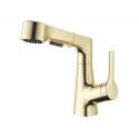 Смеситель для раковины с выдвижным изливом WONZON & WOGHAND, Брашированное золото (WW-121B108-BG)