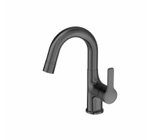 Смеситель для раковины с выдвижным изливом WONZON & WOGHAND, Темный графит (WW-FE01L212-BGG)