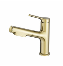 Смеситель для раковины с выдвижным изливом WONZON & WOGHAND, Брашированное золото (WW-A40862-BG)