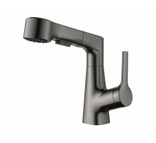 Смеситель для раковины с выдвижным изливом WONZON & WOGHAND, Темный графит (WW-121B108-BGG)