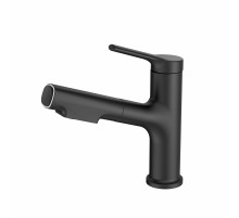 Смеситель для раковины с выдвижным изливом WONZON & WOGHAND, Черный матовый (WW-A40862-MB)