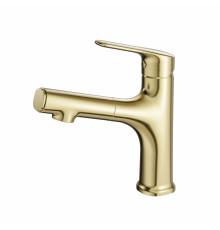 Смеситель для раковины с выдвижным изливом WONZON & WOGHAND, Брашированное золото (WW-AE4151-BG)