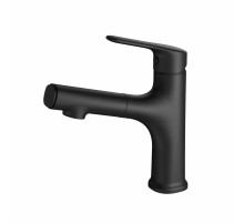 Смеситель для раковины с выдвижным изливом WONZON & WOGHAND, Черный матовый (WW-AE4151-MB)