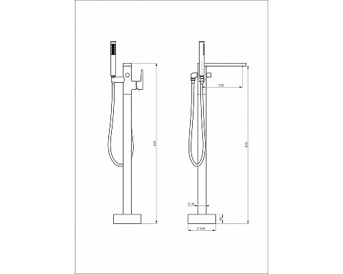Приобрести Смеситель для ванны напольного монтажа WONZON & WOGHAND, Черный матовый (WW-88649901-MB) в магазине сантехники Santeh-Crystal.ru