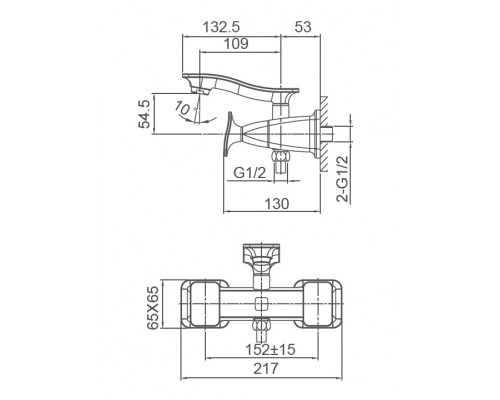 Смеситель для ванны Wonzon & Woghand Shakespeare, Хром (WW-653101-CR)