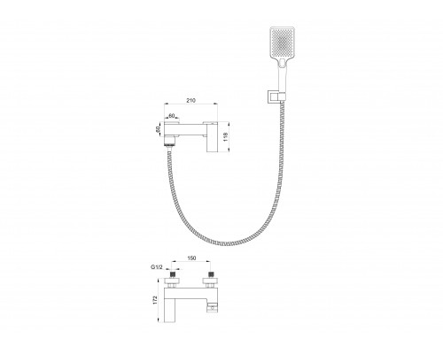 Смеситель для ванны с душем WONZON & WOGHAND FIT, Брашированное золото (WW-88639009- BG)