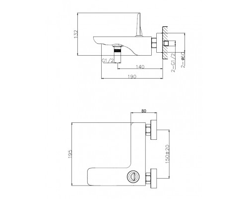 Смеситель для ванны Wonzon & Woghand Shark, Хром (WW-48B3101-CR)