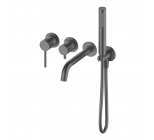 Смеситель для ванны встраиваемый WONZON & WOGHAND, Темный графит (WW-889017-BGM)