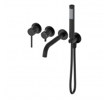 Смеситель для ванны встраиваемый WONZON & WOGHAND, Черный матовый (WW-889017-MB)