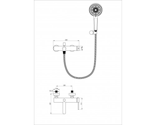 Приобрести Смеситель для ванны с душем WONZON & WOGHAND, Темный графит (WW-88639017-BGM) в магазине сантехники Santeh-Crystal.ru