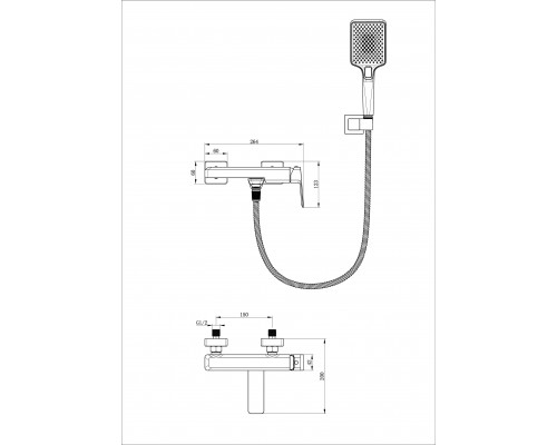 Купить Смеситель для ванны с душем WONZON & WOGHAND, Брашированное золото (WW-88639011-BG) в магазине сантехники Santeh-Crystal.ru