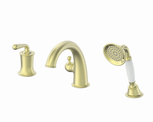 Смеситель на борт ванны Wonzon & Woghand, Брашированное золото (WW-88659008-BG)