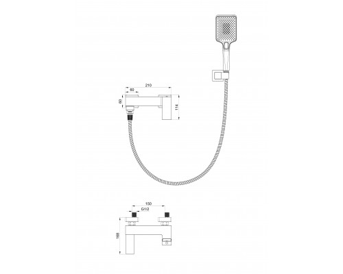 Приобрести Смеситель для ванны с душем WONZON & WOGHAND, Хром (WW-88639016-CR) в магазине сантехники Santeh-Crystal.ru