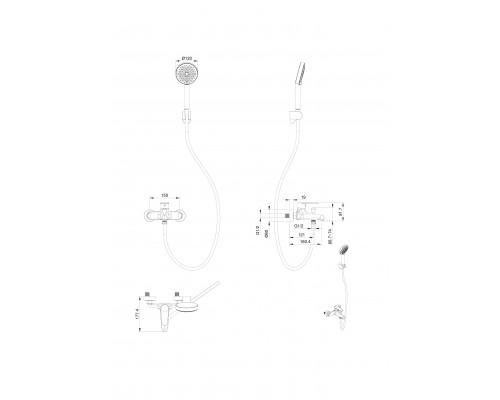 Приобрести Смеситель для ванны с душем WONZON & WOGHAND, Хром (WW-AE3204-CR) в магазине сантехники Santeh-Crystal.ru