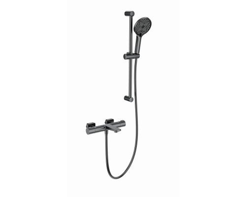 Смеситель для ванны с душевым гарнитуром и термостатом WONZON & WOGHAND, Темный графит (WW-C2021-A-BGG)
