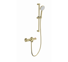 Смеситель для ванны с душевым гарнитуром и термостатом WONZON & WOGHAND, Брашированное золото (WW-C2001-A-BG)