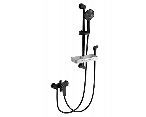 Заказать Смеситель для ванны с душевым гарнитуром WONZON & WOGHAND, Черный матовый (WW-A31003-MB) в магазине сантехники Santeh-Crystal.ru