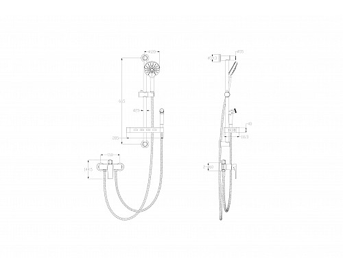 Заказать Смеситель для ванны с душевым гарнитуром WONZON & WOGHAND, Черный матовый (WW-A31003-MB) в магазине сантехники Santeh-Crystal.ru