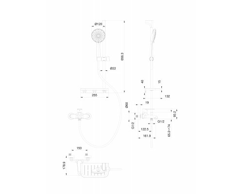 Заказать Смеситель для ванны с душевым гарнитуром WONZON & WOGHAND, Белый матовый (WW-AE3201-MW) в магазине сантехники Santeh-Crystal.ru