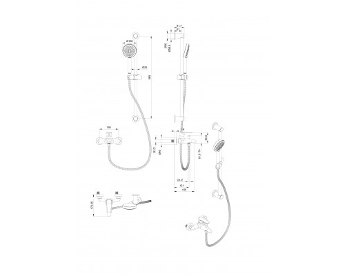 Заказать Смеситель для ванны с душевым гарнитуром WONZON & WOGHAND, Хром (WW-AE3205-CR) в магазине сантехники Santeh-Crystal.ru