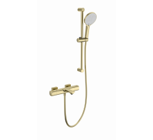 Смеситель для ванны с душевым гарнитуром и термостатом WONZON & WOGHAND, Брашированное золото (WW-C2011-A-BG)