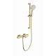 Смеситель для ванны с душевым гарнитуром и термостатом WONZON & WOGHAND, Брашированное золото (WW-C2011-A-BG)
