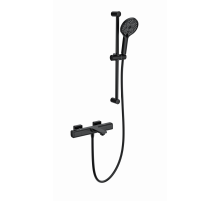 Смеситель для ванны с душем и термостатом WONZON & WOGHAND, Черный матовый (WW-C2011-A-MB)