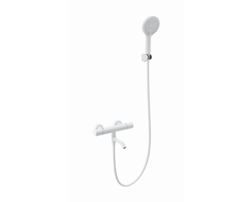 Смеситель для ванны с душем и термостатом WONZON & WOGHAND, Белый матовый (WW-B3013-A1-MW)