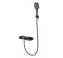 Смеситель для ванны с душем и термостатом WONZON & WOGHAND, Черный матовый (WW-B2551-A-MB)