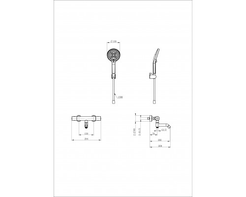 Приобрести Смеситель для ванны с душем и термостатом WONZON & WOGHAND, Темный графит (WW-B3013-A1-BGG) в магазине сантехники Santeh-Crystal.ru