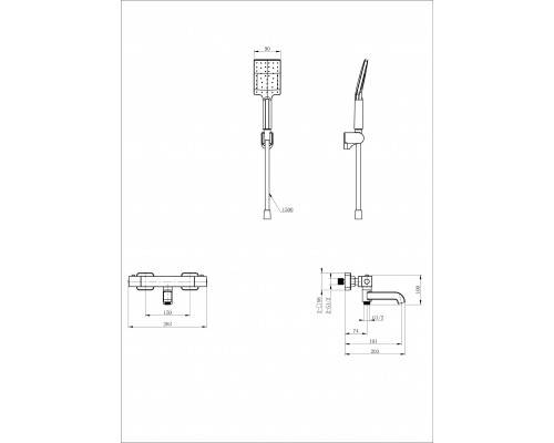Заказать Смеситель для ванны с душем и термостатом WONZON & WOGHAND, Белый матовый (WW-B2026-A1-MW) в магазине сантехники Santeh-Crystal.ru